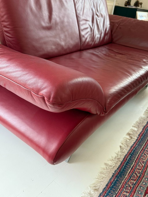 Leather sofa two-seater and two-and-a-half-seater Koinor red