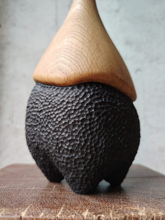 Jarrón / escultura de roble macizo tallado, retroDom, Jarrones, Madera, Marrón (foto 8 de 11)