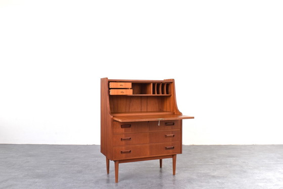 Image 1 of Mid-Century Danish Teak Secretary by Gunnar Nielsen for Tibergaard, 1960s.