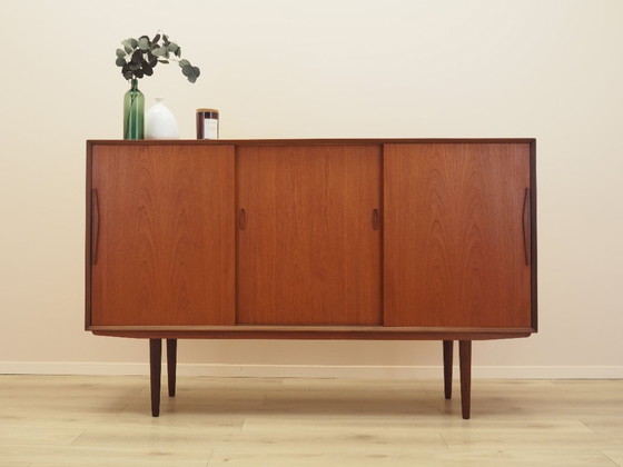 Deens teakhouten highboard met barkast en schuifdeuren, jaren 60 – Dressoirs, Wood (photo 2 of 16)