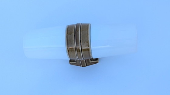 Image 1 of Große „Bernadotte“ Modell 6065 Double Ocker Porzellan-Wandleuchte von Sigvard Bernadotte für Ifö – 1960er Jahre