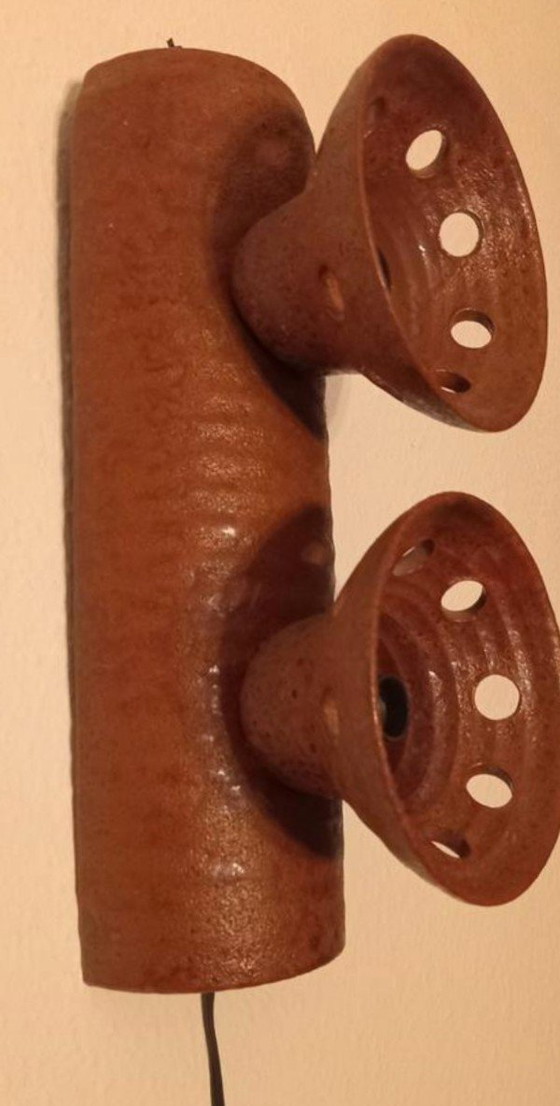 Image 1 of Vintage Brutalist Wandlamp Jaren 70 space age Fatlava 