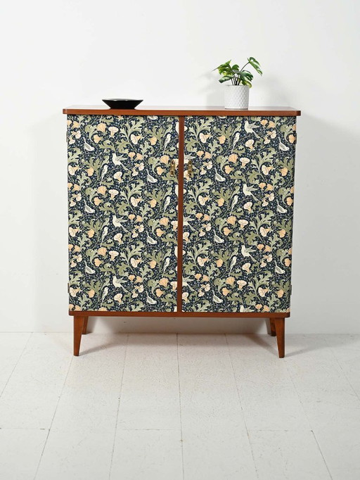 1950s Scandinavian wallpapered cabinet