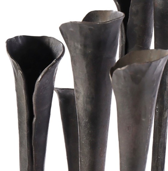 Image 1 of Geschmiedeter Metallbodenschmuck / Kandelaber . 1980's