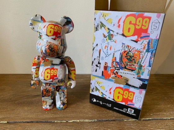 Image 1 of Bearbrick Andy Warhol x Jean-Michel Basquiat #4 400% MEDICOM Toys