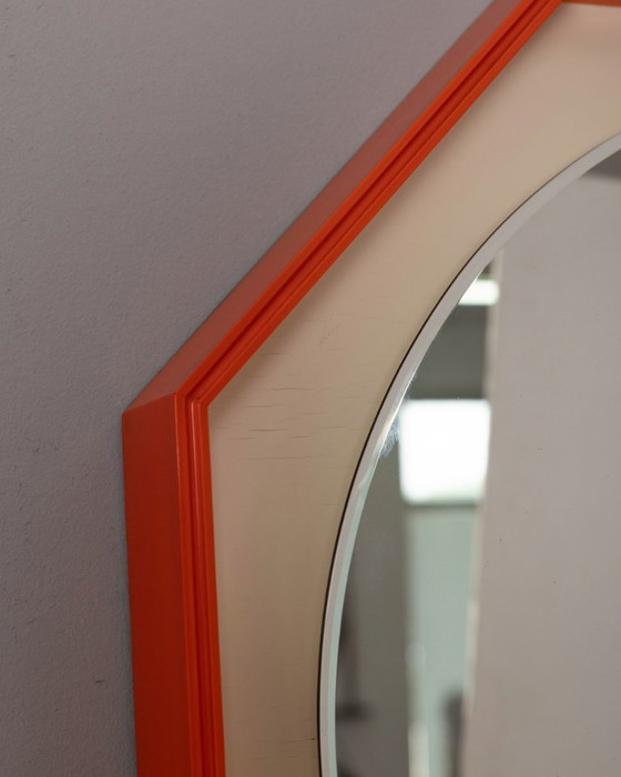 Image 1 of Vintage wandspiegel met achtergrondverlichting uit de jaren 70, Italiaans design.