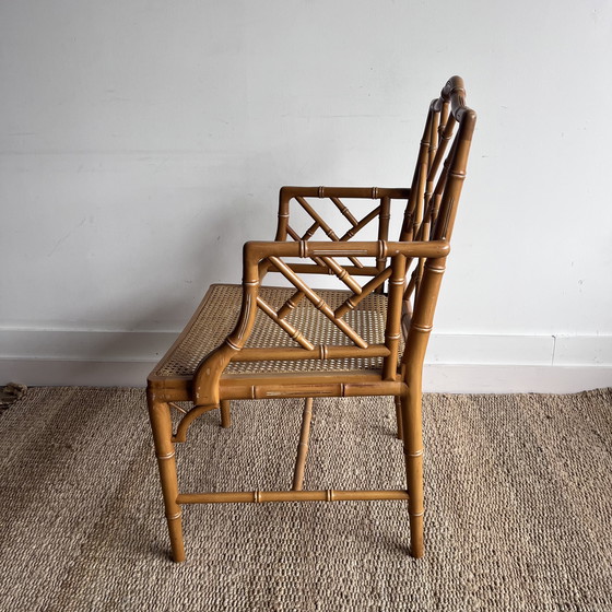 Image 1 of Chippendale Jonathan Adler Sessel aus Bambusimitat