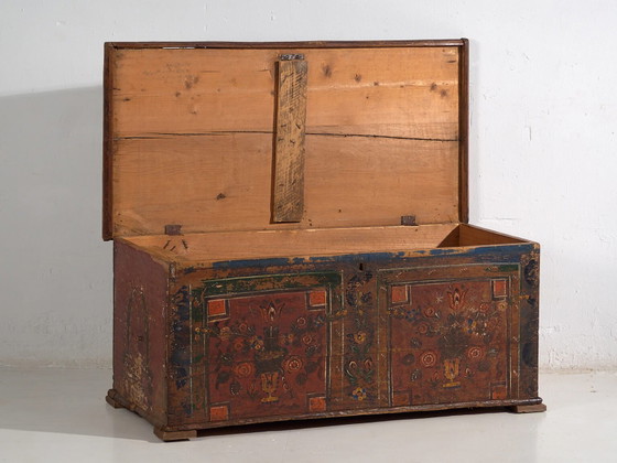 Antike Truhe mit Blumenmotiven (ca. 1920) #39 – Aufbewahrungsschrank (photo 19 of 40)