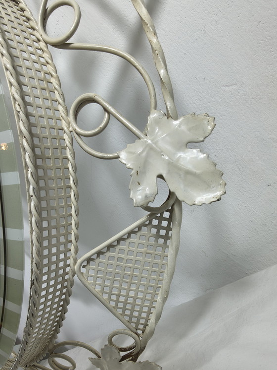 Image 1 of Vintage ceiling lamp Ø70 cm – Metal frame – Striped motif – Retro design