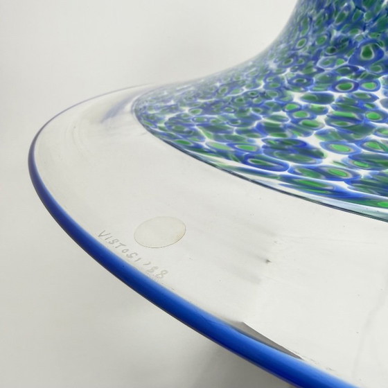 Image 1 of Lampada a sospensione in vetro di Murano blu Neverrino di Gae Aulenti per Vistosi Italia, anni '70