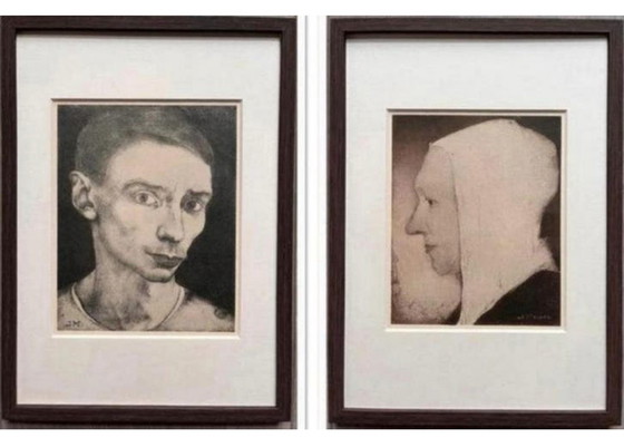 Image 1 of Jan Mankes 1889-1920 / 2 Heliograbados originales - Autorretratos Jan Mankes y su madre