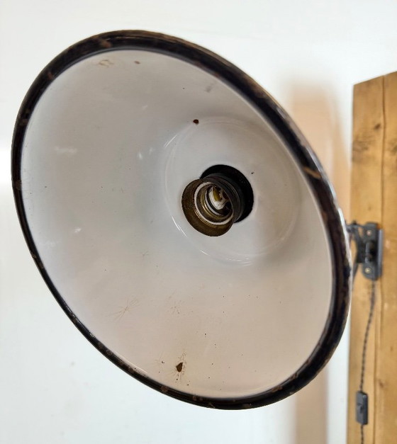 Image 1 of Lampada da parete industriale a forbice in smalto nero, anni '30