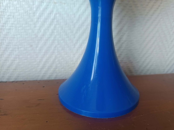Image 1 of Lampada in stile Space Age, vetro blu e opalino, anni '70