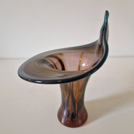 Image 1 of Vaso vintage in vetro soffiato a mano Erwin Eisch del 1989