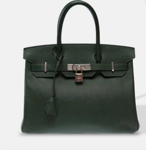 Sac HERMES Birkin 30 en Cuir Vert - 103577