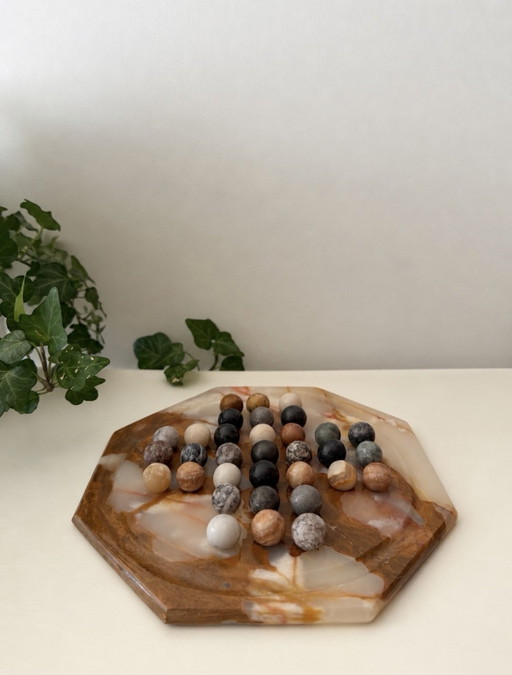 Jeu de solitaire vintage en onyx