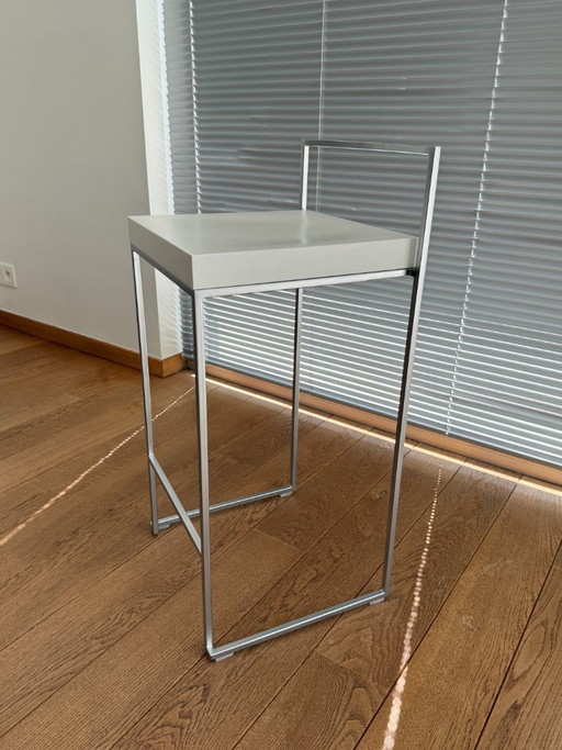 Lapalma CUBO stapelbarer minimalistischer Hocker – barkrukken, polished steel, Wood