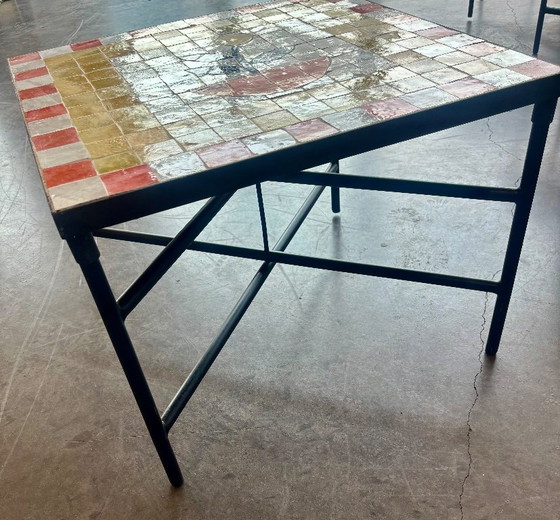 New Handcrafted Moroccan Zellige Coffee Table – 60 × 60 cm – Unique Design – Metal (photo 6 of 6)