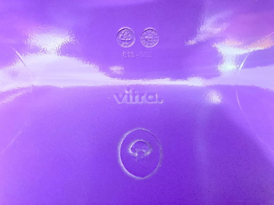 Image 1 of 2 Verner Panton Chairs Classic purple lacquered plastic Vitra signed 90s