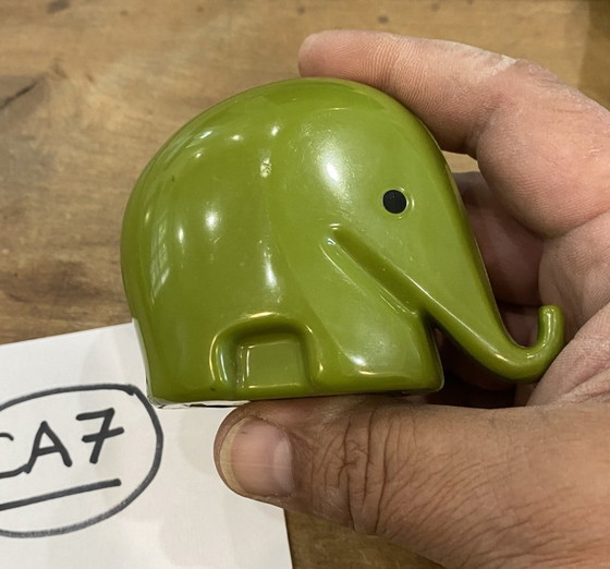 Image 1 of Sparschwein mit grünem Elefantenmotiv, CA7, von Luigi Colani, Dresdner Bank, 1970