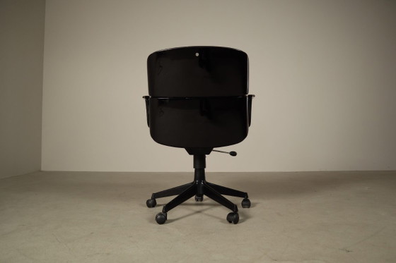 Ennio Fazioli “Parioli” Executive Bürostuhl für MIM Roma, Italien, 1970s – Bürostühle, Leather, Plastic (photo 9 of 16)