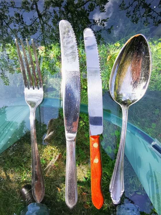 Image 1 of Cutlery sets, oa Gero zilmeta, Gero, Amefa, Sola along with salad servers and loose knives