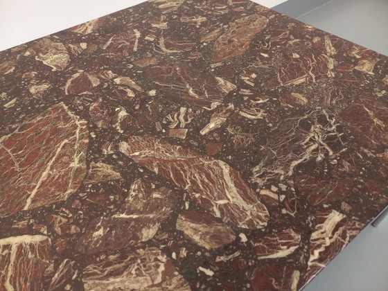 Image 1 of Vintage Square Coffee Table in Marble and Chromed Metal from the 70s