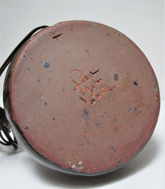 Image 1 of Fontgombault-Lampe, glasiertes Steinzeug, signiert