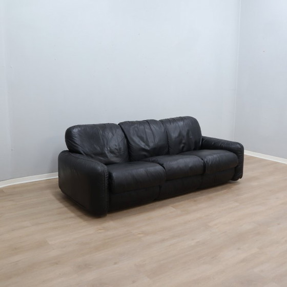 Canapé 3 places en cuir noir Busnelli Piumotto années 1970 – Canapés 3 places, Leather (photo 7 of 12)