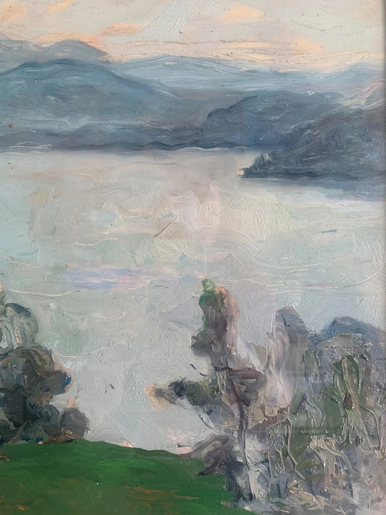 Oil on Canvas Landscape Painting by Giovanni Sirombo, 1920s, Paintings & Drawings (photo 5 of 8)