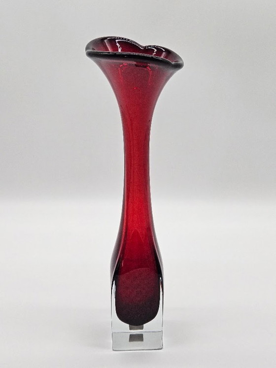 Große Aseda Schweden „Tulip“ Glasvase – Bo Borgström 60er Jahre (33,5 cm) – Vasen (photo 3 of 6)