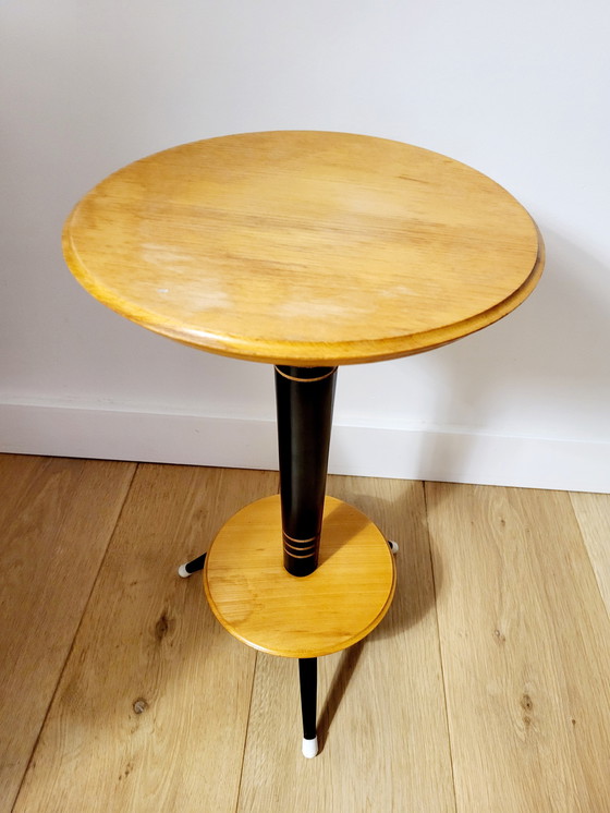 Image 1 of Tripod Vintage Plant Stand Or Table With 2 Shelves