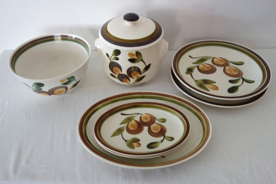 Image 1 of 6 Gien Mombasa pattern dinner plates from the 1970s
