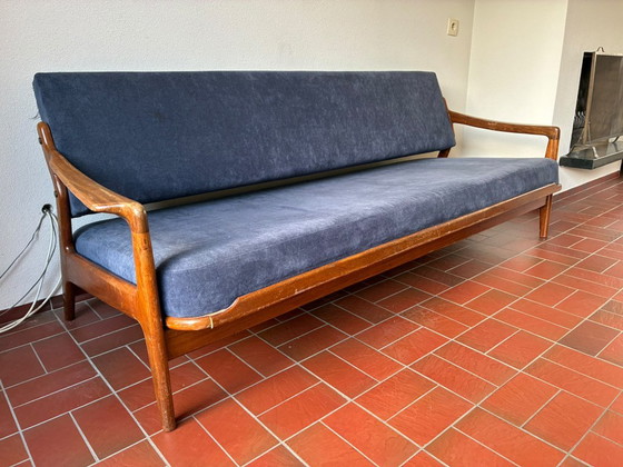 Zeldzame slaapbank van Louis van Teeffelen voor Wébé, ca. 1960 – Slaapbanken, Textile, Wood (photo 10 of 12)