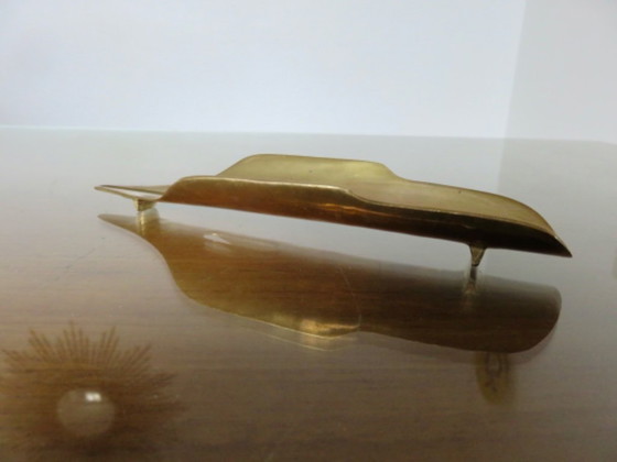 Image 1 of Federförmiger Stifthalter aus Messing, Frankreich, 1970