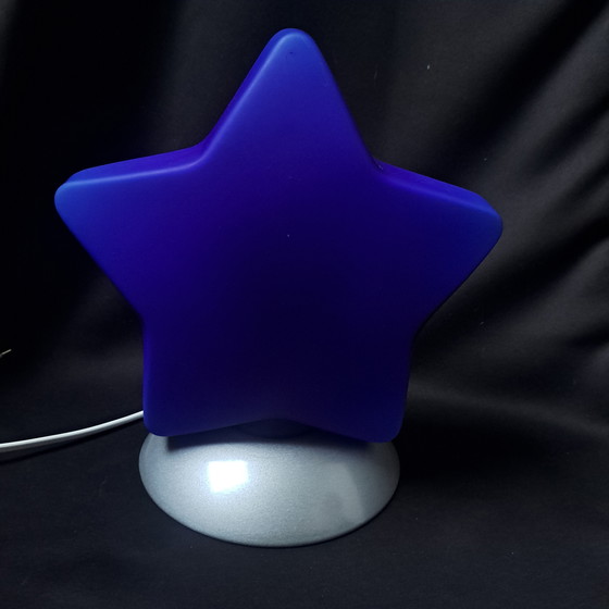 Image 1 of Lampada in vetro IKEA Blue Star – Modello raro degli anni &#39;90, Danimarca