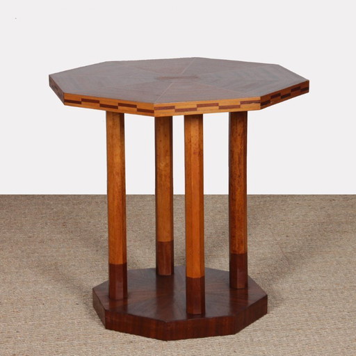 Beistelltisch aus Holz, Art-Deco-Stil aus den 1930er Jahren