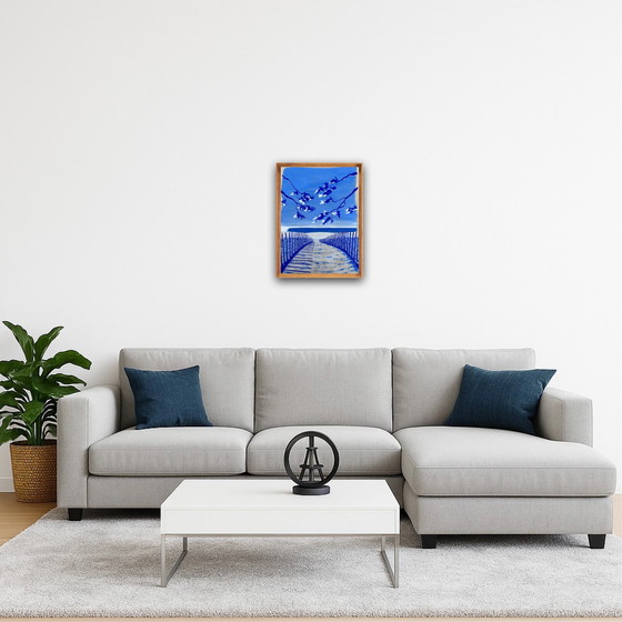 Image 1 of Guazzo su carta, 40x30 cm. Con cornice.