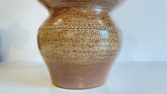 Image 1 of Vintage Glazed Stoneware Pitcher/Vase