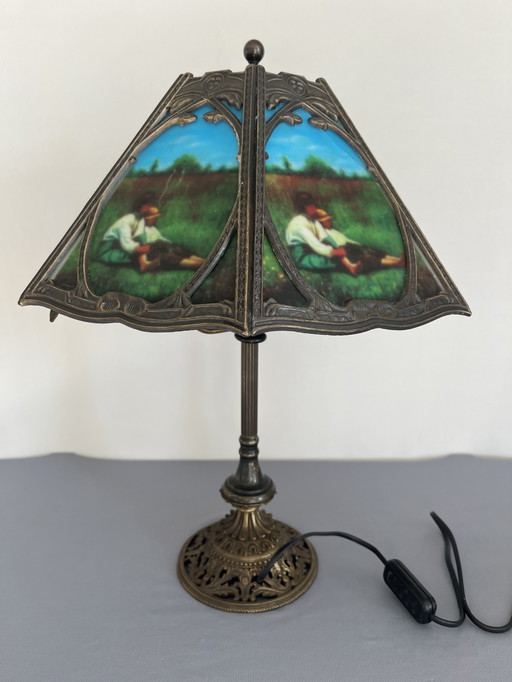 Antique French Tiffany style lamp