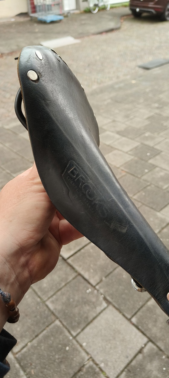Image 1 of Sella da corsa antica in pelle vintage Brooks B17