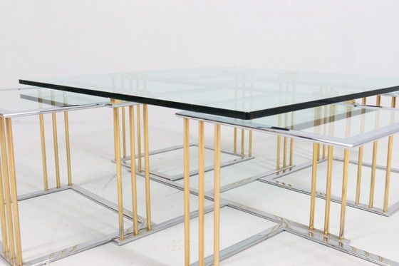 Image 1 of Coffee Table/ Tisch Mit Vier Satztischen Von Rolf Benz, Hollywood Regency, 1980Er Jahre