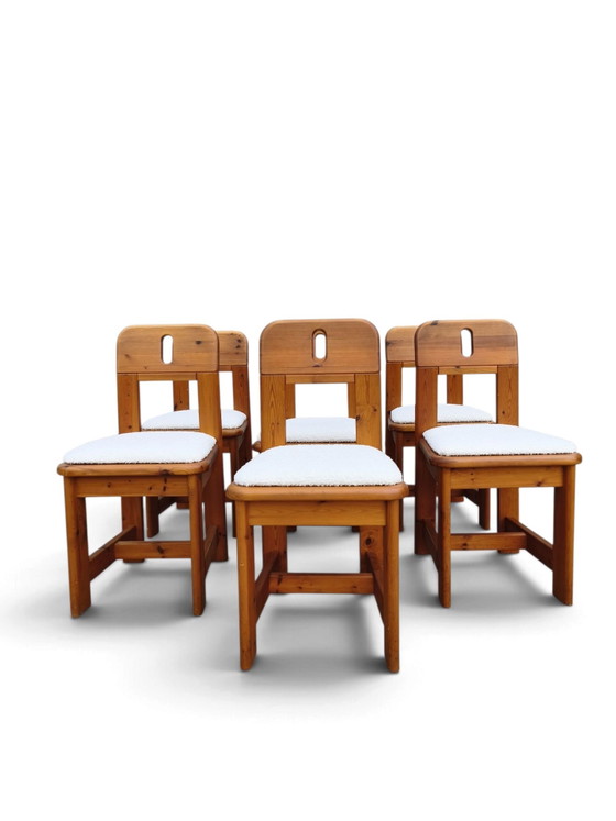 6 rare sedie da pranzo WASA, Tessile, Legno, Blu (foto 2 di 8)