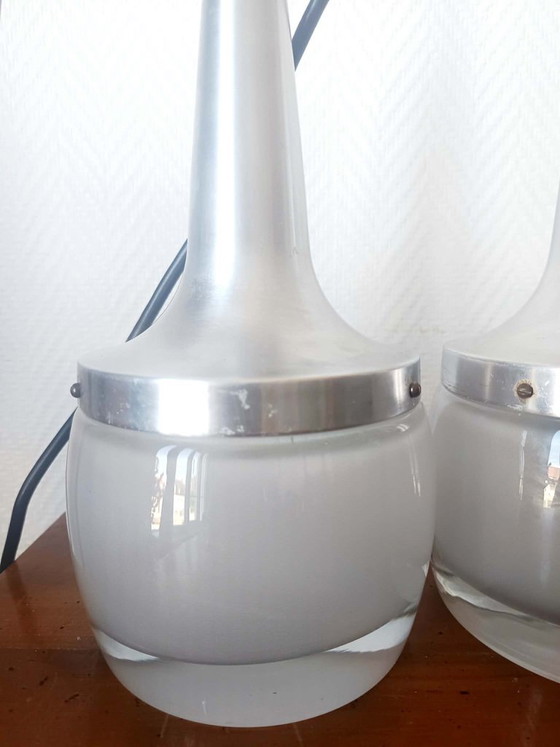 3x Lámparas colgantes Leuchten del personal de la era espacial 1970 – Staff Leuchten, Aluminium (photo 8 of 14)