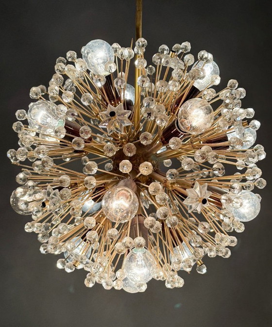 Image 1 of Lámpara de araña Snowball/Sputnik de latón, diseñada por Emil Stejnar, Austria, década de 1960.
