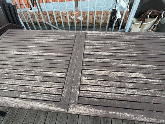 Image 1 of Tuintafel 100x210/300 en 4x stapelstoel