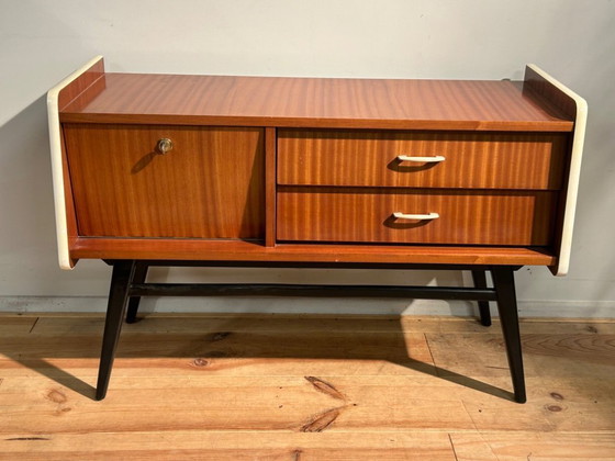 Image 1 of Prachtig vintage rockabilly tv meubel & 2 kastjes