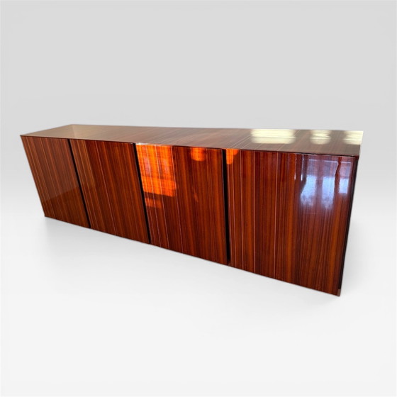 Image 1 of Monumental Rosewood Sideboard Zebrawood Lacquered Mid-Century Design 1970
