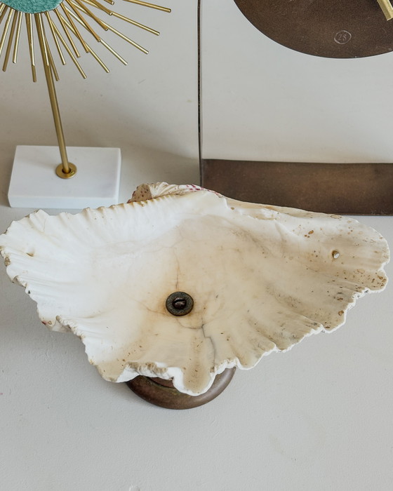 Image 1 of Brutalist Table Clock + Shell Compote Dish + Sunburst Sculpture