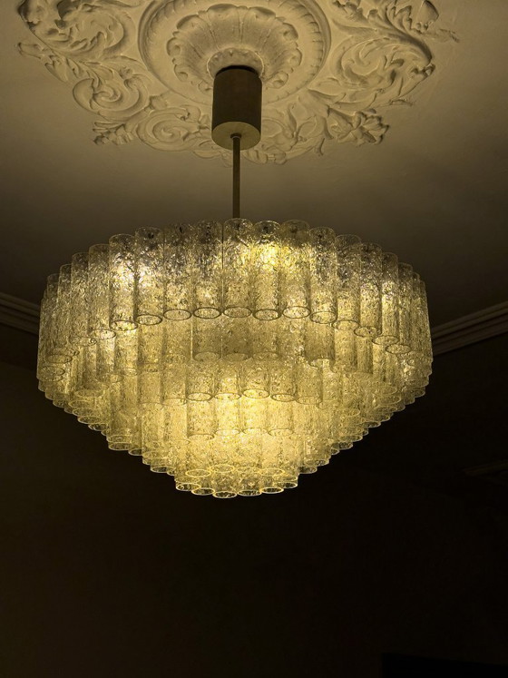 Image 1 of Doria Leuchten Lampadario in vetro smerigliato – 16 luci, ca. 180 elementi in vetro